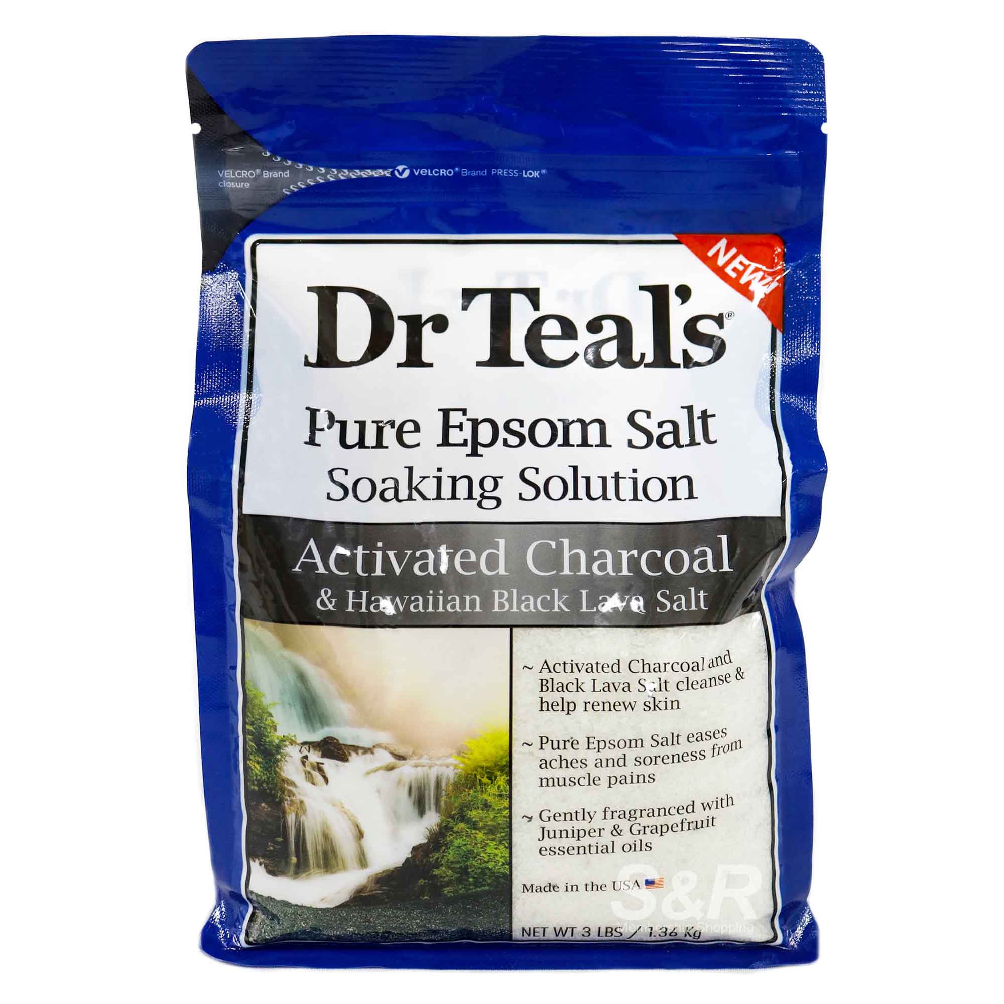 Dr. Teal’s Pure Epsom Salt Soaking Solution Hawaiian Black Lava Salt 1.36kg